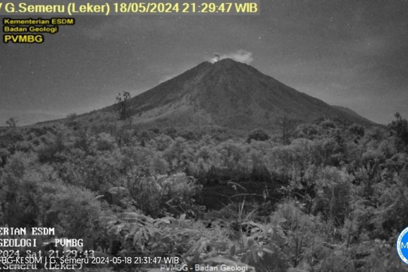 Gunung Semeru erupsi 14 kali dalam sehari 