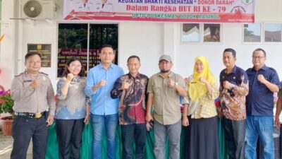 Semarakkan HUT RI Ke -79, Polsek dan Puskesmas Dolok Masihul Gelar Donor Darah