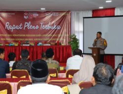 Rapat Pleno KPU, Kapolres Tebing Tinggi Sampaikan Rasa Terima Kasih Pada Penyelenggara