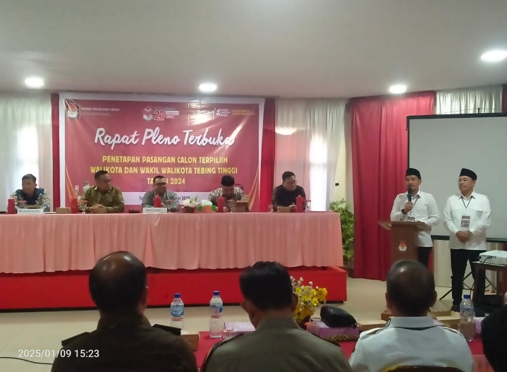 KPU Tebing Tinggi Tetapkan Pasangan IDAMAN Sebagai Walikota dan Wakil Walikota Terpilih Periode 2025 - 2030