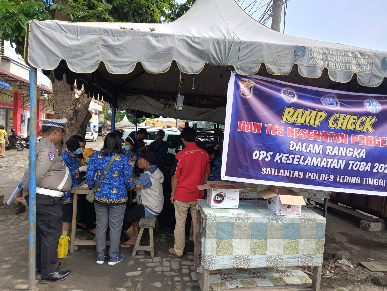 Satlantas Polres Tebing Tinggi Lakukan Ramp Check dan Tes Kesehatan Pengemudi di Terminal Bandar Kajum