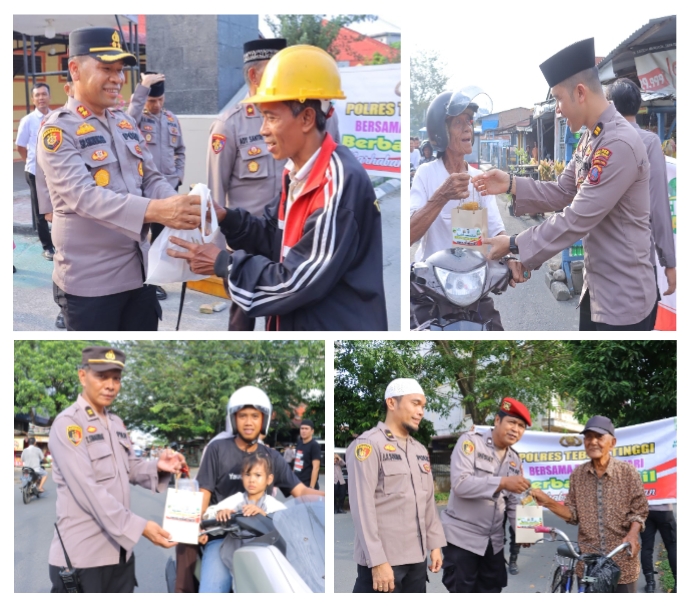 Baksos Ramadhan, Kapolres Tebing Tinggi Bersama Personel Bagikan Takjil ke Masyarakat