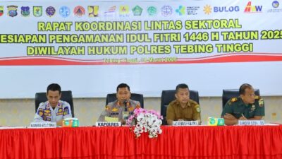 Siapkan Pengamanan Idul Fitri 1446 H, Polres Tebing Tinggi Gelar Rakor Lintas Sektoral